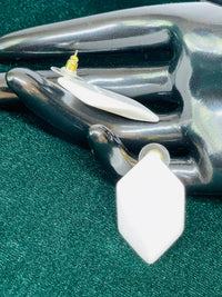 Thumbnail for 1980’s White Rhombus Shape Earrings
