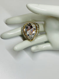 Thumbnail for Craft Huge Pear Shape Rhinestone Ring