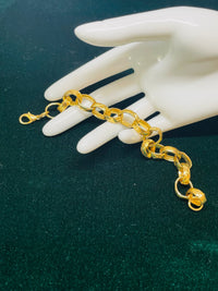 Thumbnail for Etched Goldtone Oval Link Bracelet