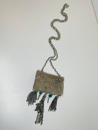 Thumbnail for Silver Fish and Stones Fringe Necklace