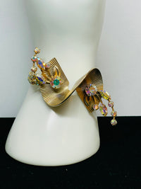 Thumbnail for 1960’s 3D Gold and AB Rhinestone Bracelet