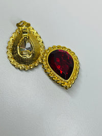 Thumbnail for Red Rhinestone Teardrop Earrings