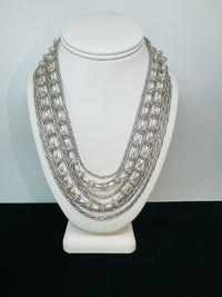 Thumbnail for 1960’s Trifari 8 Strand Silver Chain and Beaded Necklace