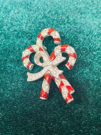 Thumbnail for Monet Candy Cane Brooch