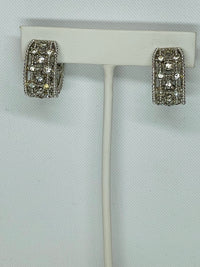 Thumbnail for Silver Rhinestone Hoops