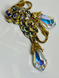 Thumbnail for Napier AB Rhinestone Flower Dangle Earrings