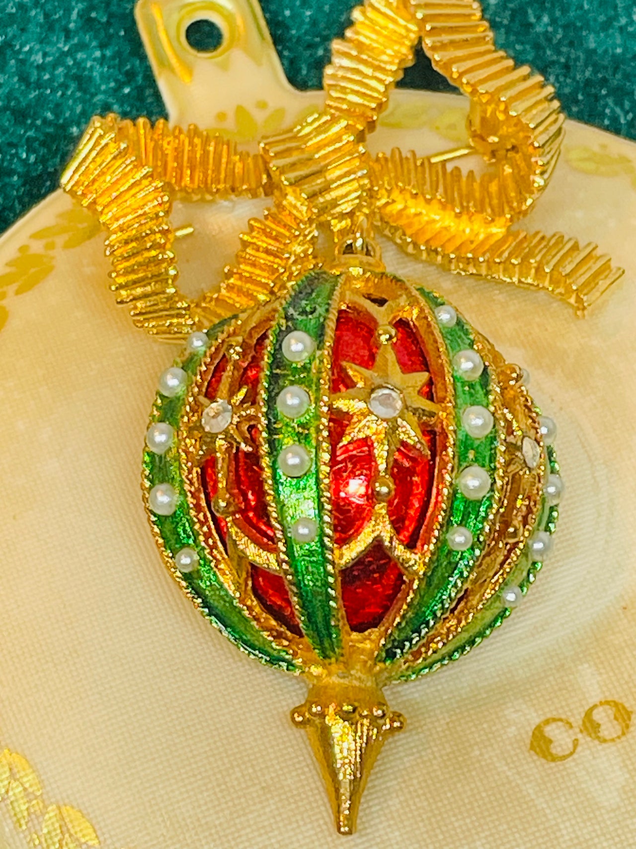 Corel Holiday Ornament Brooch