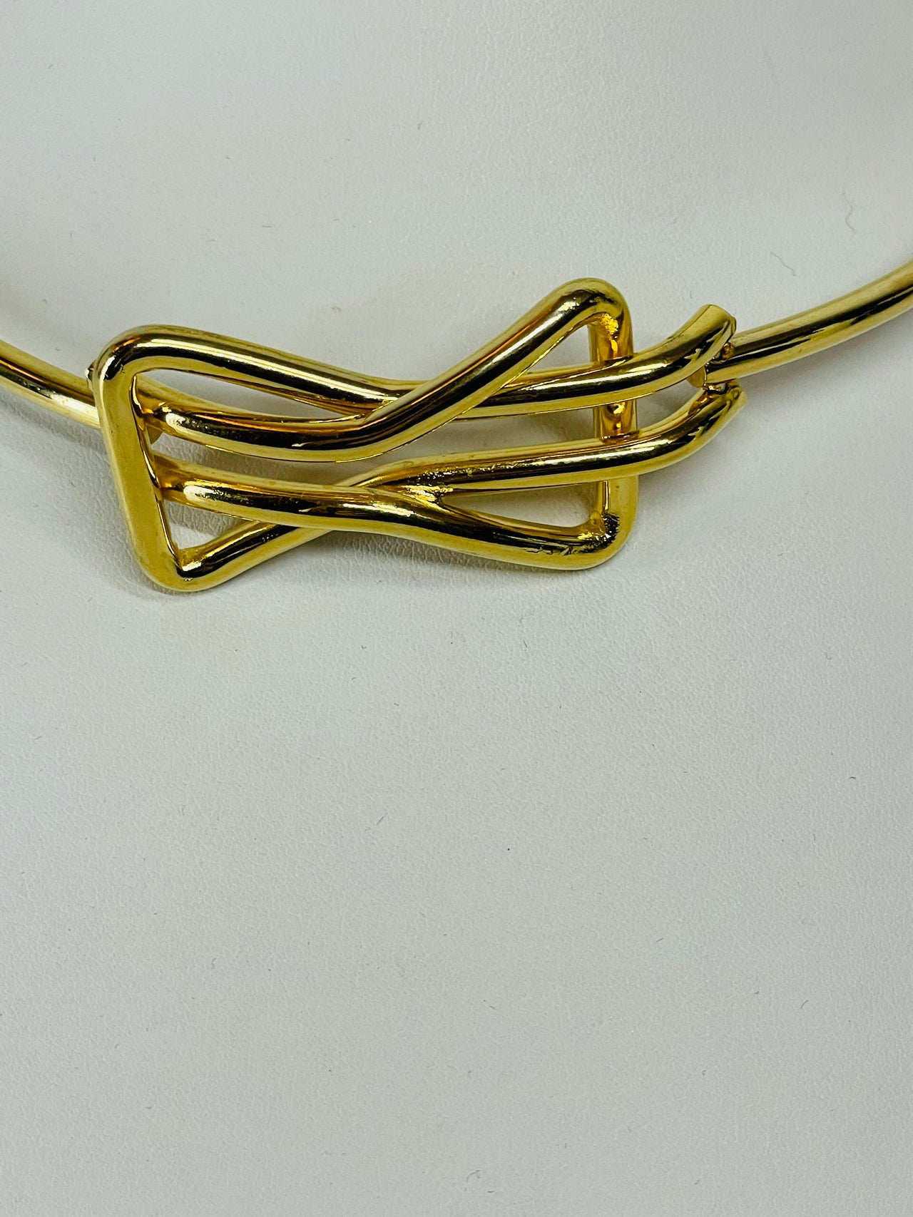 Gold Tone Bow Choker and Bracelet Set