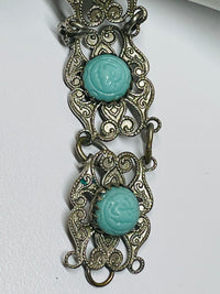 Thumbnail for Silver Faux Turquoise Bracelet