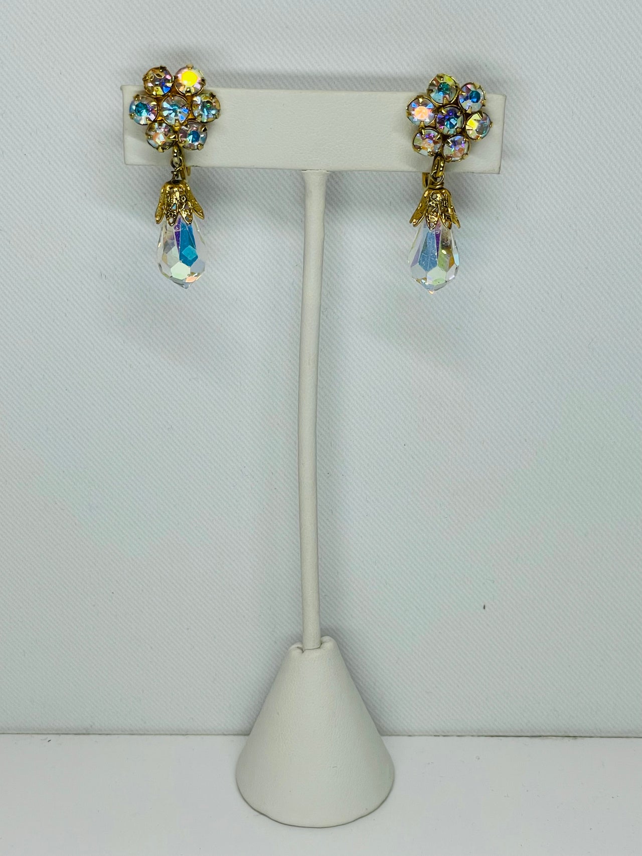Napier AB Rhinestone Flower Dangle Earrings