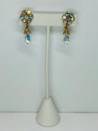Thumbnail for Napier AB Rhinestone Flower Dangle Earrings