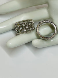 Thumbnail for Silver Rhinestone Hoops