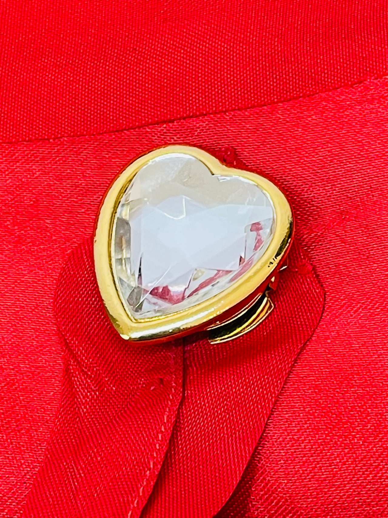 Rhinestone Heart Button Cover