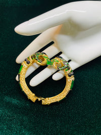 Thumbnail for Craft Green and Black Ram Head Bracelet