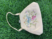 Thumbnail for 1950’s Champagne Floral Embroidery Purse by Trinity