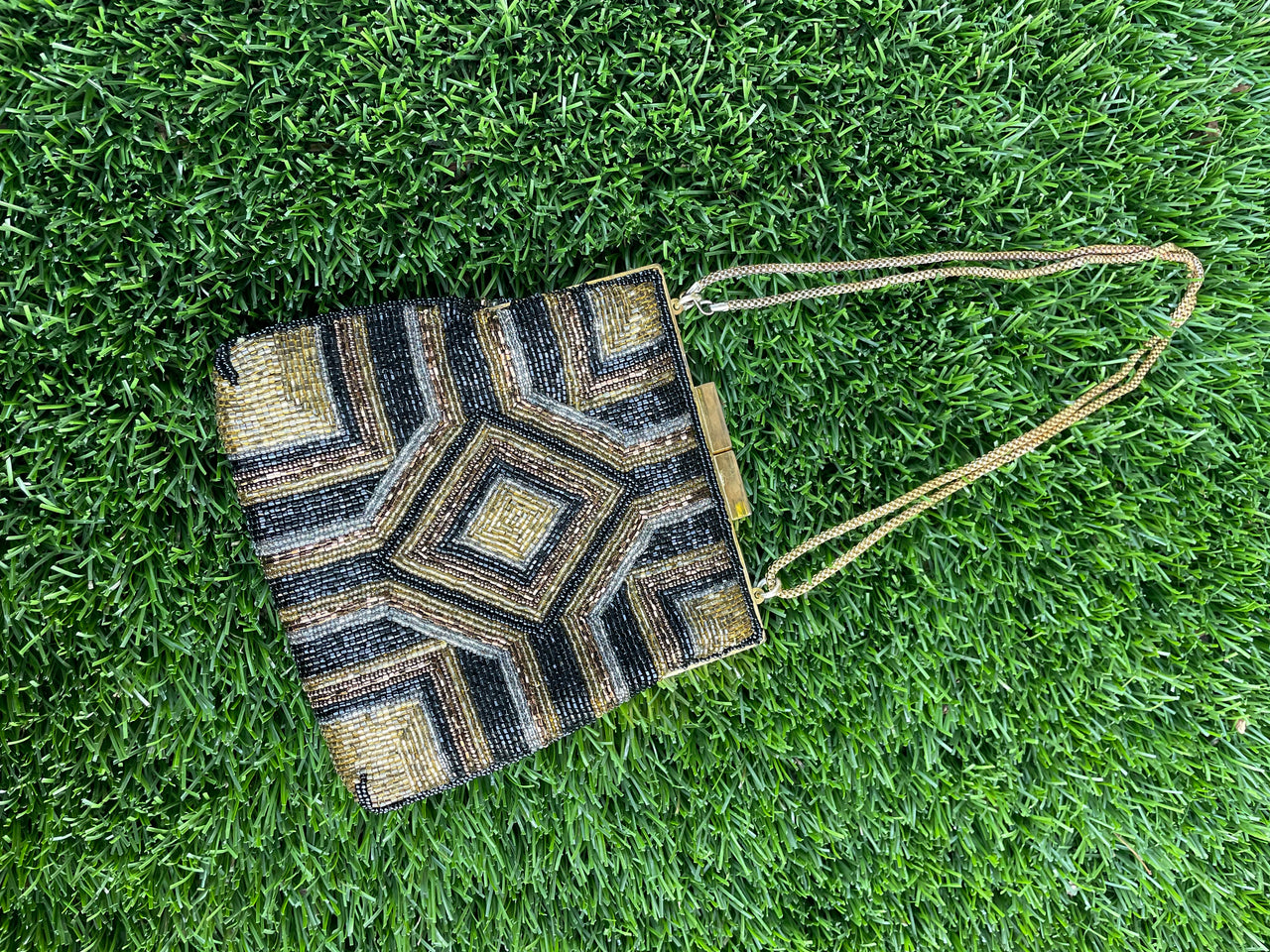 1980’s Jacobson’s Black Silk Beaded Handbag