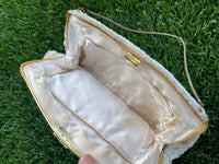 Thumbnail for Midcentury French White Beaded Clutch Purse
