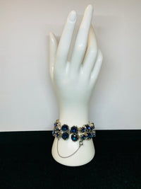 Thumbnail for Blue AB Double Row Rhinestone Bracelet