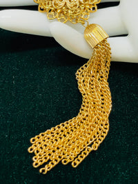 Thumbnail for Gold Rhinestone Tassel Brooch