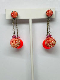 Thumbnail for Pink Rose Earrings