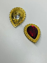 Thumbnail for Red Rhinestone Teardrop Earrings