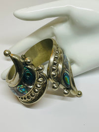 Thumbnail for Mexico Silver Abalone Bypass Clamper Bracelet