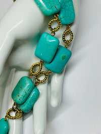 Thumbnail for Created Turquoise and Gold Necklace