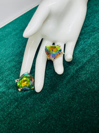 Thumbnail for Watermelon AB Rhinestone Clip On Earrings