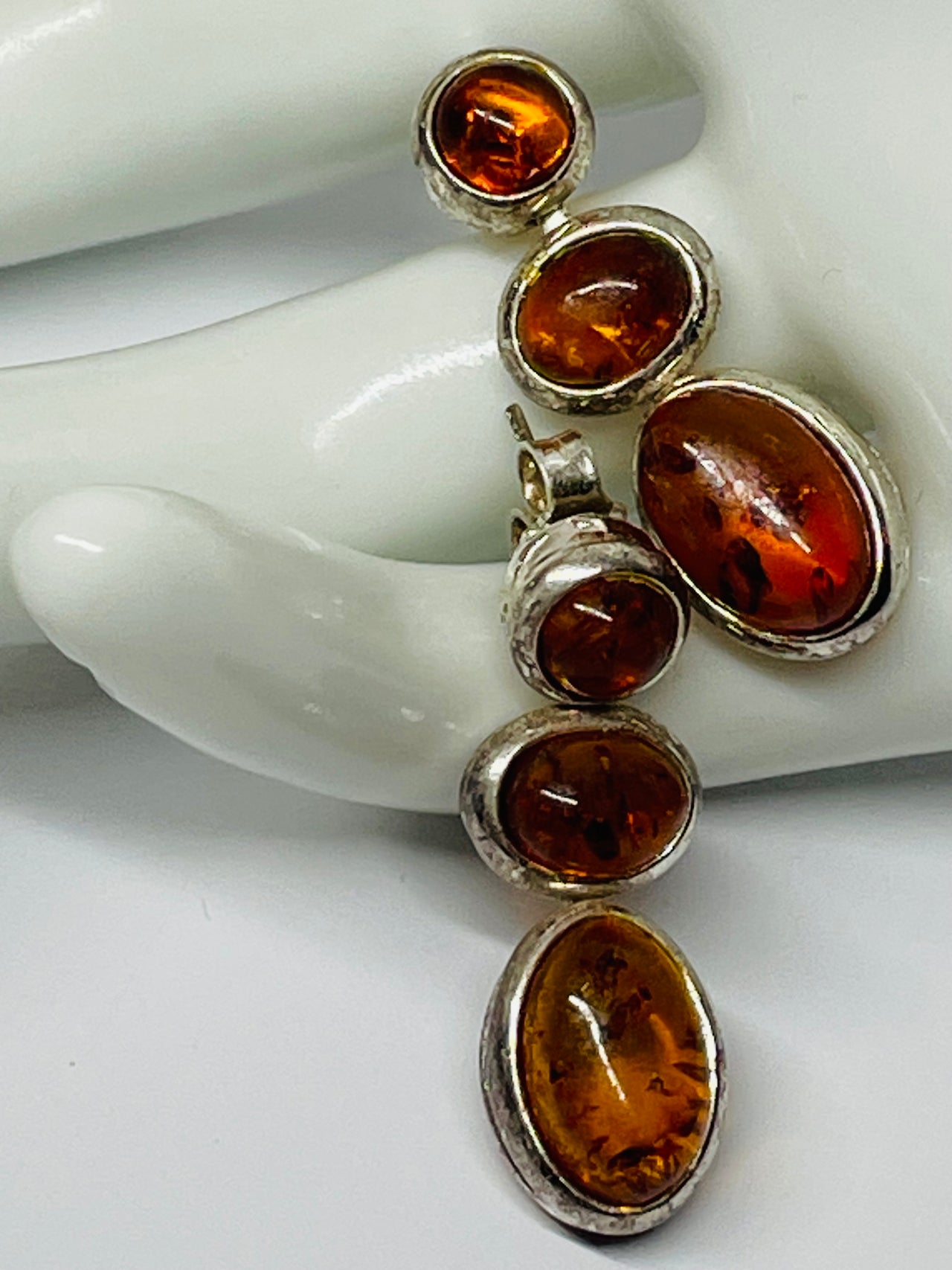Sterling Silver Amber Earrings