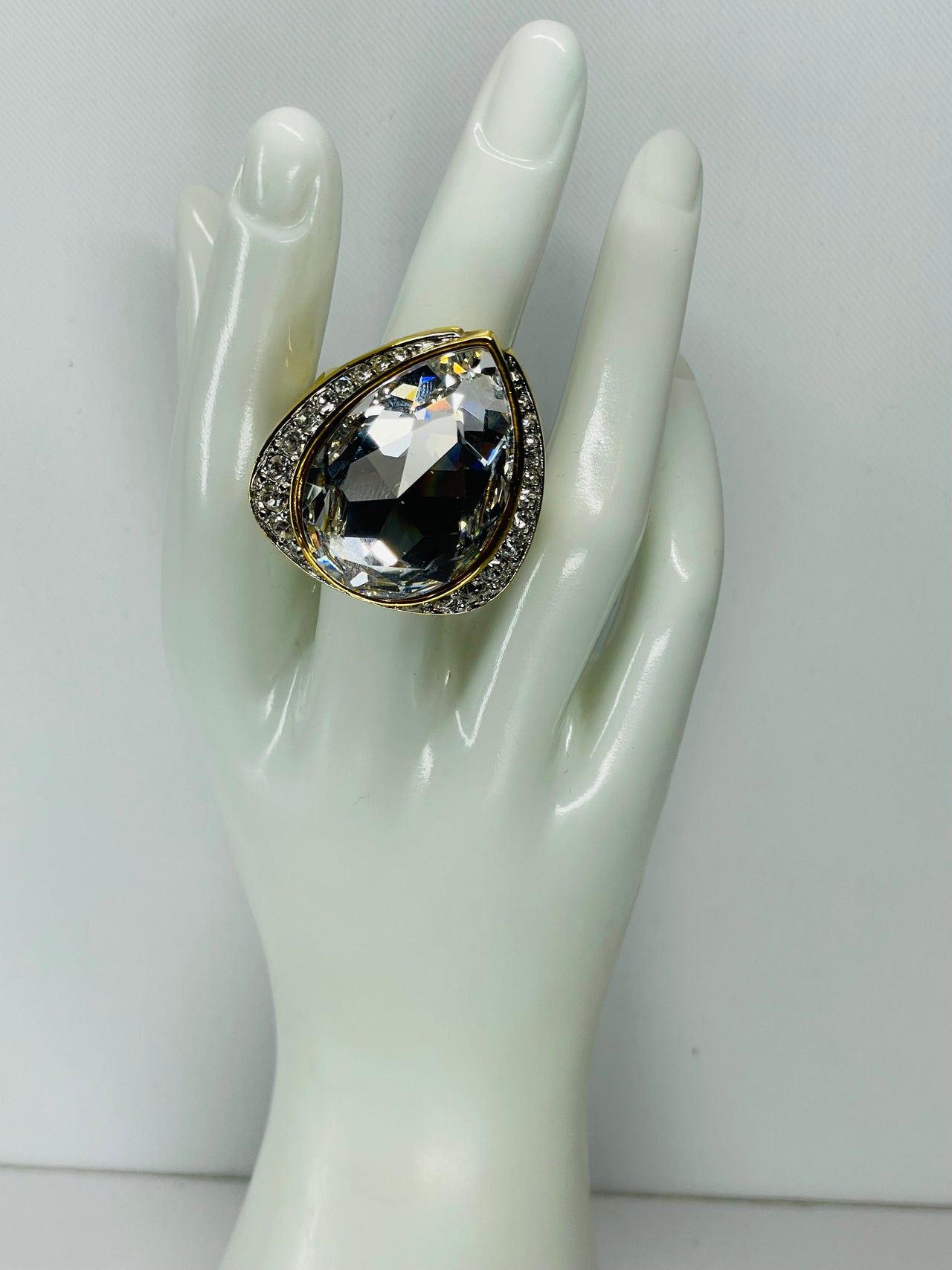 Craft Huge Pear Shape Rhinestone Ring