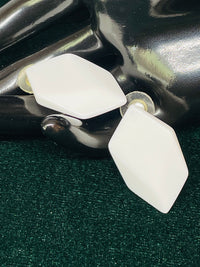 Thumbnail for 1980’s White Rhombus Shape Earrings