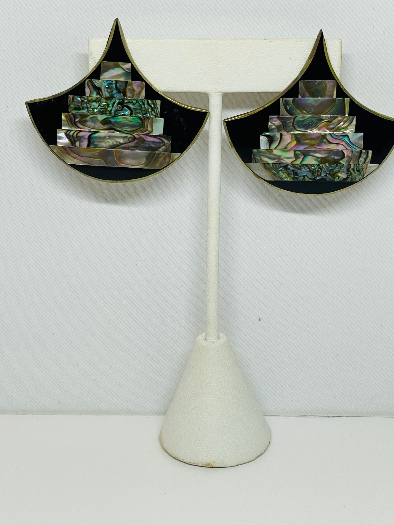 Abalone Inlay Sterling Silver Earrings