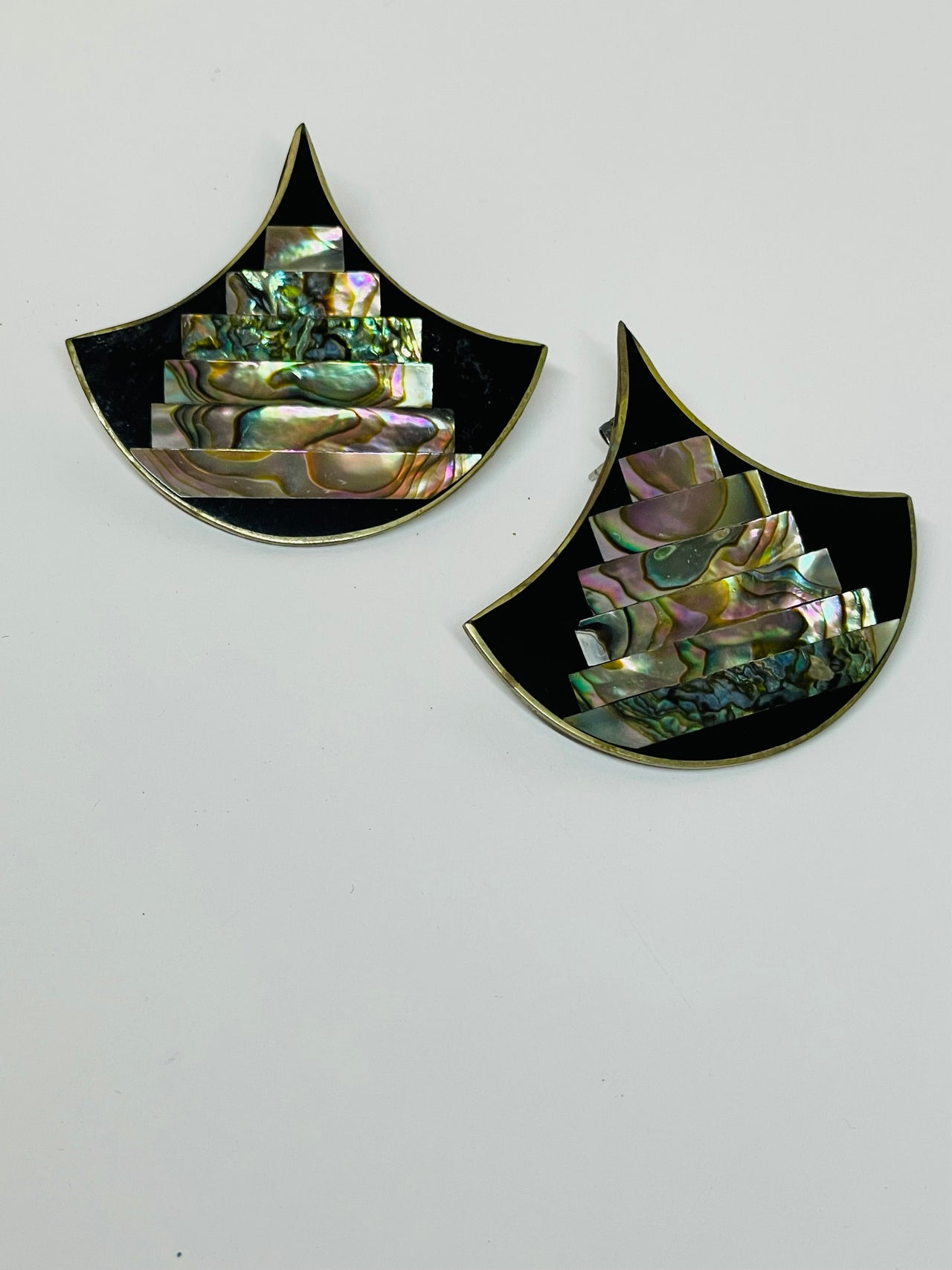 Abalone Inlay Sterling Silver Earrings