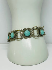Thumbnail for Silver Faux Turquoise Bracelet
