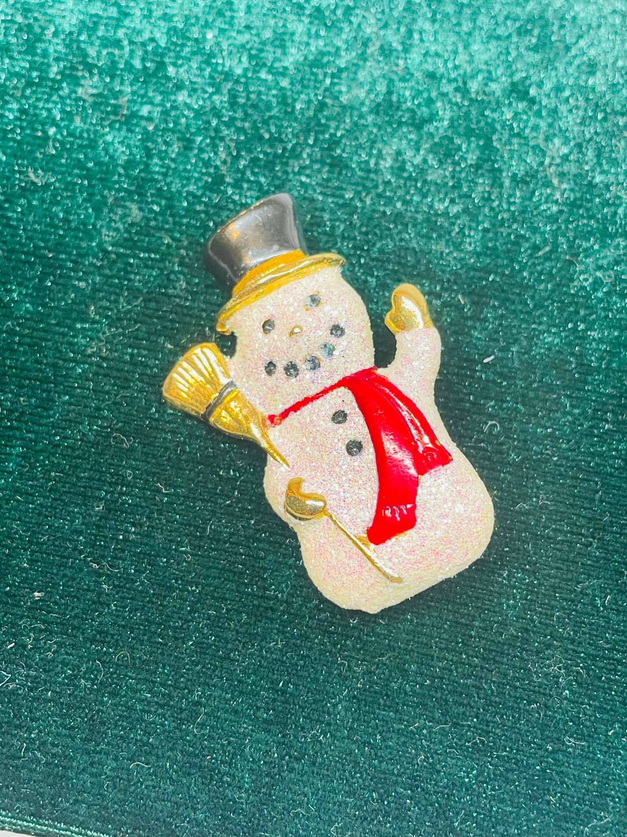 Sparkly Snowman Brooch