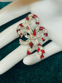 Thumbnail for Monet Candy Cane Brooch