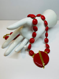Thumbnail for Napier Red Beaded Split Circle Necklace