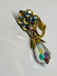 Thumbnail for Napier AB Rhinestone Flower Dangle Earrings