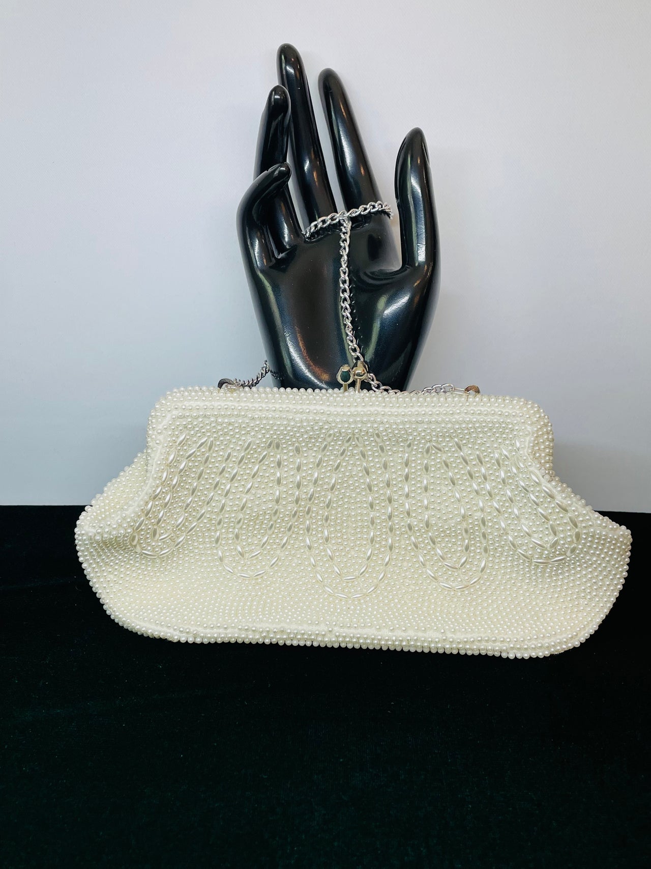 1960’s Small White Beaded Clutch