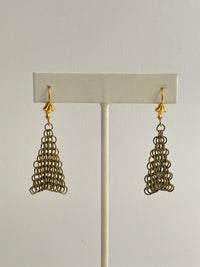 Thumbnail for Antique gold mesh cream bead bib + earrings ￼ Devil's Details 