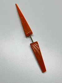 Thumbnail for Bakelite Orange Brooch Devil's Details 