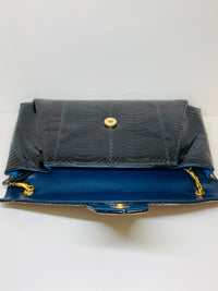 Thumbnail for Black and Blue Snakeskin Purse from Sutton Plaza Devil's Details 