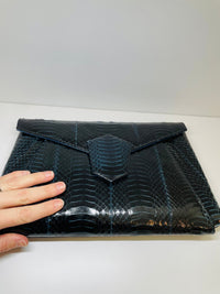Thumbnail for Black and Blue Snakeskin Purse from Sutton Plaza Devil's Details 
