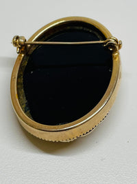 Thumbnail for Black and Gold Oval Brooch Devil's Details 