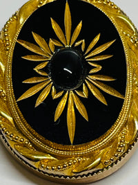 Thumbnail for Black and Gold Oval Brooch Devil's Details 