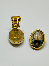Thumbnail for Blue and Gold Scarab Necklace and Earrings Set Devil's Details 
