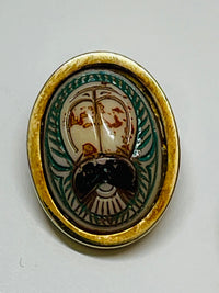 Thumbnail for Blue and Gold Scarab Necklace and Earrings Set Devil's Details 