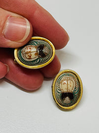 Thumbnail for Blue and Gold Scarab Necklace and Earrings Set Devil's Details 