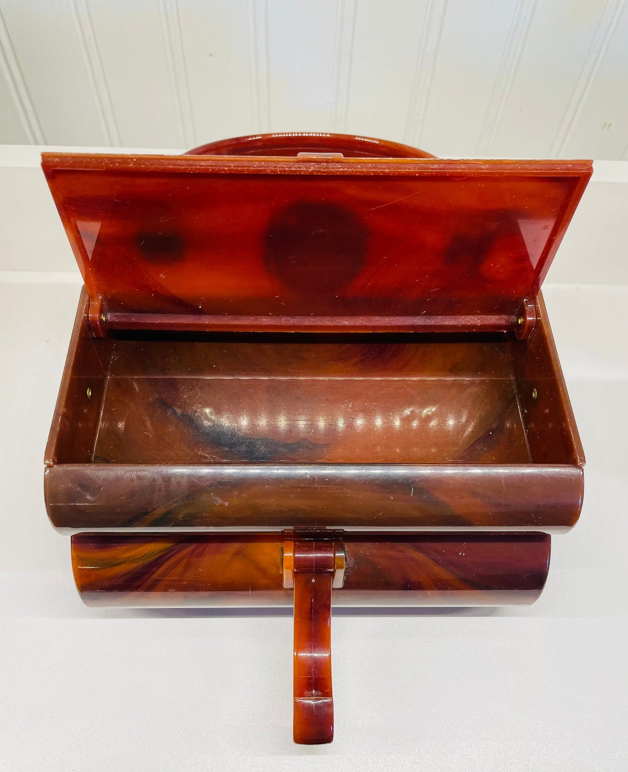 Brown Lucite Double Compartment Cameo Purse Purse Bloomers and Frocks 