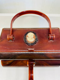 Thumbnail for Brown Lucite Double Compartment Cameo Purse Purse Bloomers and Frocks 